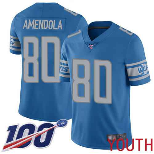 Detroit Lions Limited Blue Youth Danny Amendola Home Jersey NFL Football #80 100th Season Vapor Untouchable->youth nfl jersey->Youth Jersey
